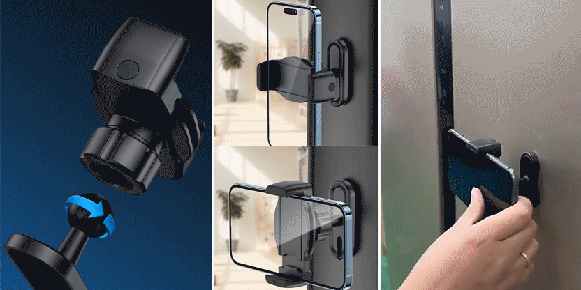 GIF showing the phone holder rotating 360 degrees